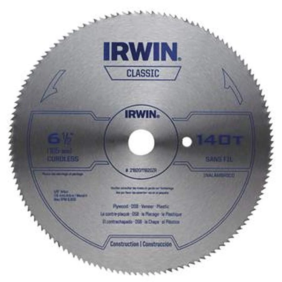 Irwin 6-1/2-Inch X 140-Tooth Circular Steel Saw Blade 1 Irwin 6-1/2-Inch X 140-Tooth Circular Steel Saw Blade