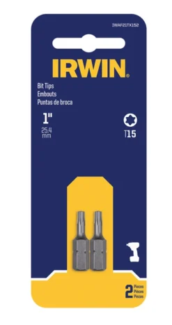 Irwin 1-Inch T15 Torx Drive Insert Bit 2-Pack