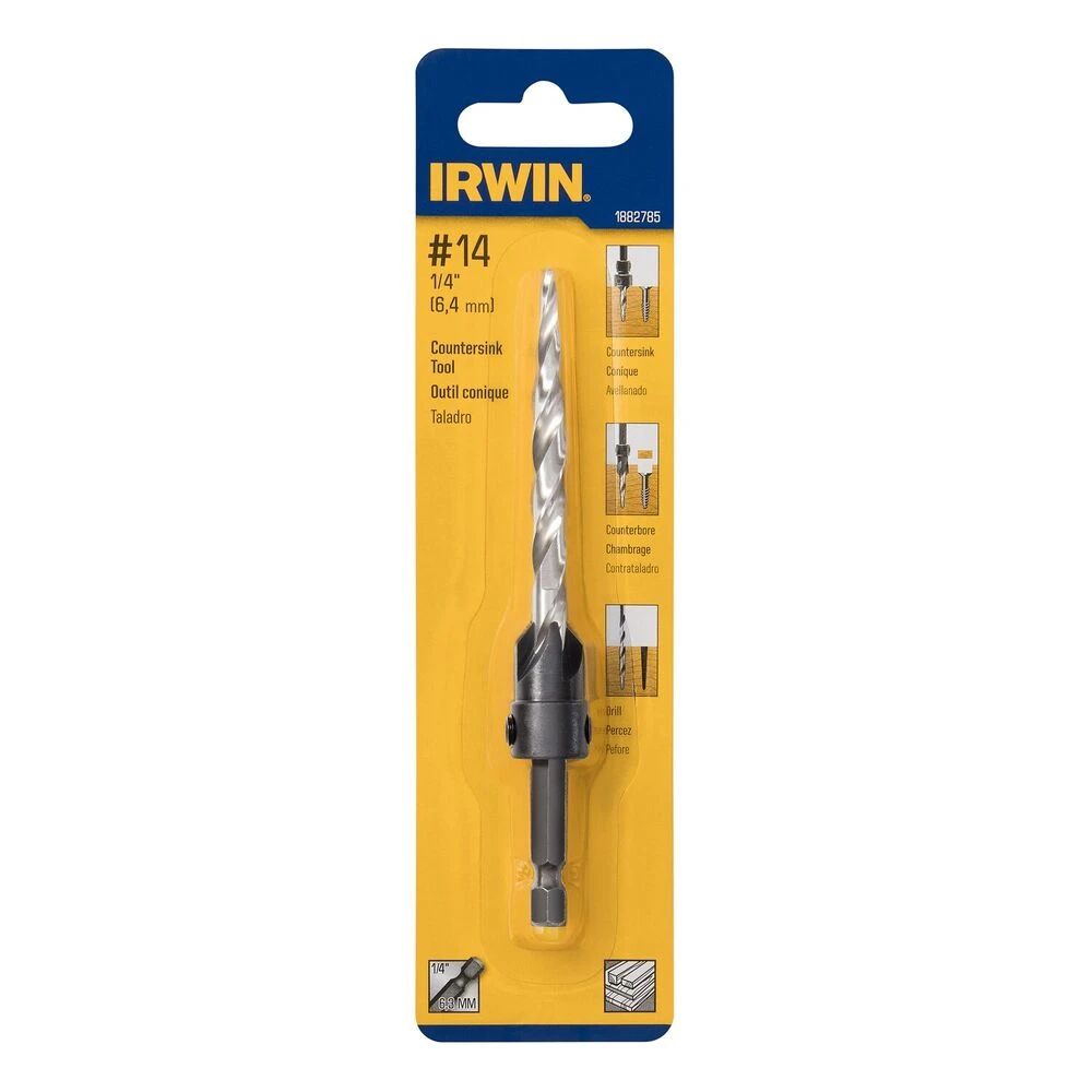 Irwin 1/4 X 4-3/4" Steel Countersink Drill Bit 2 Irwin 1/4 X 4-3/4" Steel Countersink Drill Bit - Image 2