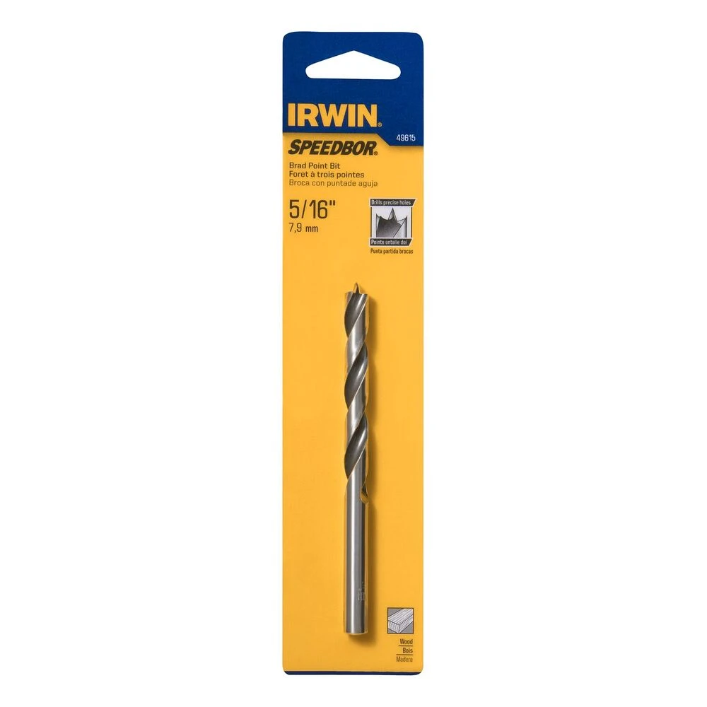 Irwin 5/16 X 2-15/16 X 4.59" Steel Brad Point Drill Bit 2 Irwin 5/16 X 2-15/16 X 4.59" Steel Brad Point Drill Bit - Image 2