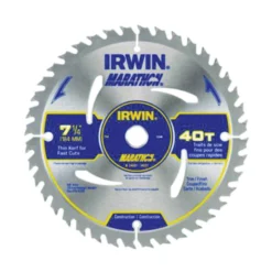 Irwin Marathon Circular Saw Blade, 7-1/4 In Dia, Carbide Cutting Edge, 5/8 In Arbor