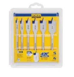 Irwin Woodboring Spade Bit Set, 6-Piece