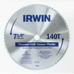 Irwin 7-1/4-Inch X 140-Tooth Circular Steel Saw Blade