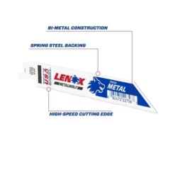 Irwin LENOX METALWOLF 6 In. Bi-Metal WAVE EDGE Reciprocating Saw Blade 14 TPI 1 Blade