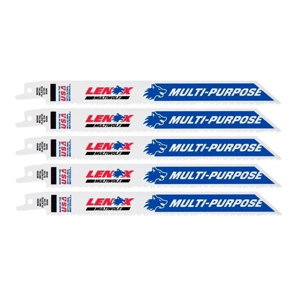 Irwin LENOX MULTIWOLF 8 In. Bi-Metal WAVE EDGE Reciprocating Saw Blade 10 TPI 5 Pk 1 Irwin LENOX MULTIWOLF 8 In. Bi-Metal WAVE EDGE Reciprocating Saw Blade 10 TPI 5 Pk
