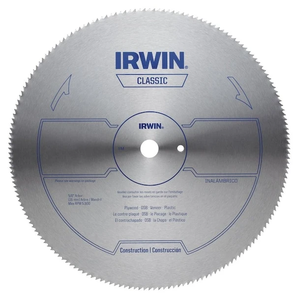 Irwin 6-1/2 In. D X 5/8 In. Classic Steel Circular Saw Blade 140 Teeth 1 Pk 1 Irwin 6-1/2 In. D X 5/8 In. Classic Steel Circular Saw Blade 140 Teeth 1 Pk