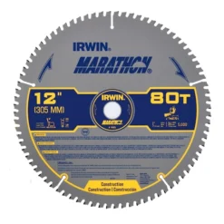 Irwin 12", 80-Tooth Circular Saw Blade, Steel