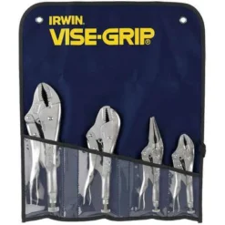 Irwin Vise-Grip Locking Plier Sets, Number Of Pieces: 4, Jaw Capacity: 1-1/8", 1-1/4", 1-7/8", 2-1/4", Plain Grip Ha