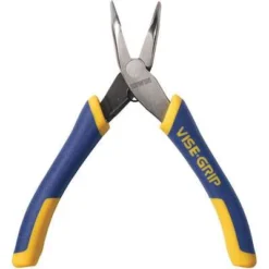 Irwin Vise-Grip Long Nose Pliers, Jaw Length: 1-1/8", Jaw Width: 9/16", Jaw Bend: 45°, Tip Width: 11/32"