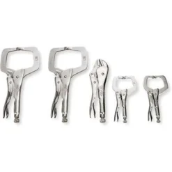 Irwin Vise-Grip (2) 11", (1) 10", (2) 6" Locking Clamp Set, 1-7/8", 2-1/8", 3-3/8" Max. Opening, 1-7/8 I