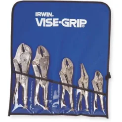 Irwin Vise-Grip Locking Plier Sets, Number Of Pieces: 5, Jaw Capacity: 0" To 2-1/4", Plain Grip Handle
