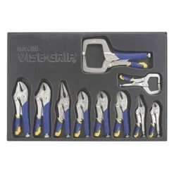 Irwin Vise-Grip Locking Pliers Set: Curved, 1-1/2 In_4 In_2-3/4 In_2-1/8 In_2 In_1-7/8 In_1-1/8" Max Jaw Opening