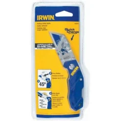 Irwin Bi-Metal Folding Utility Knife,5-3/4" Overall Length,Number Of Blades:1 -Irwin PI Asset 949223