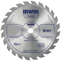 Irwin 15070 Circular Saw Blade, 10 In Dia, 58 In Arbor, 24Teeth, Carbide Cutting Edge