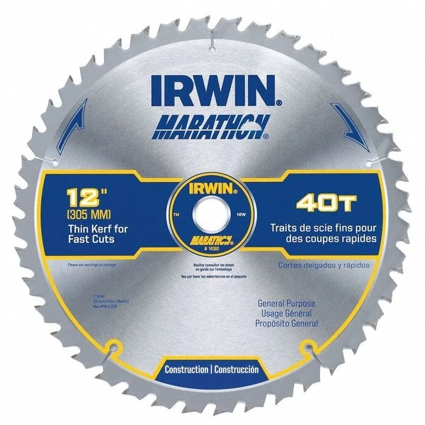 Irwin 12", 40-Teeth Circular Saw Blade 1 Irwin 12", 40-Teeth Circular Saw Blade
