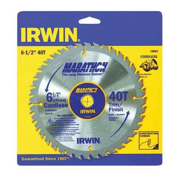 Irwin 6-1/2", 40-Teeth Circular Saw Blade, Steel 1 Irwin 6-1/2", 40-Teeth Circular Saw Blade, Steel