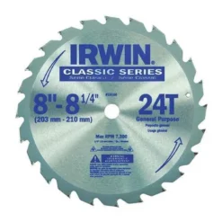 Irwin 8-1/4", 24-Teeth Circular Saw Blade, Steel